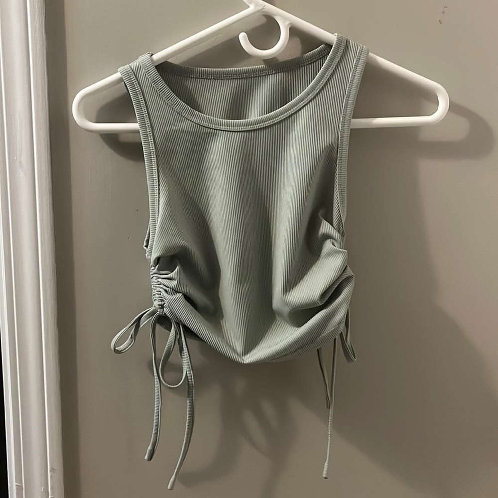 Mint Green ruched tank top